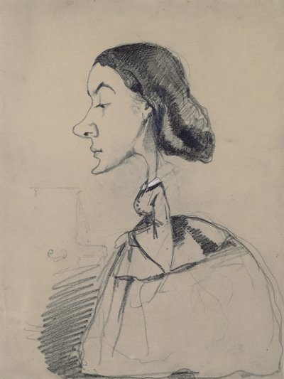 Giovane donna al pianoforte, 1855-60 da Claude Monet